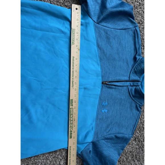 Under Armour 1/4 Zip Cold Gear Pullover Sweatshirt Blue Loose Fit Men's Size 2XL - Picture 6 of 6